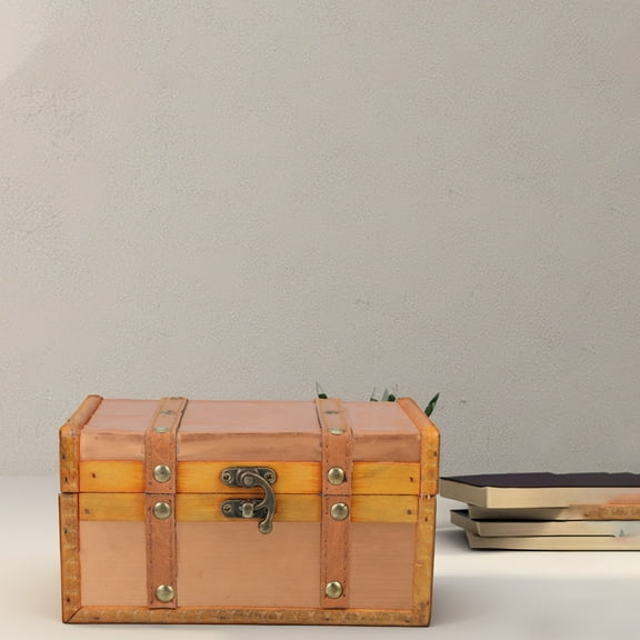 Raindrops Vintage Wooden Storage Box for Keepsake with Lid Multifunctional Decorative Organizer Small Compact Design