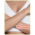 thumbnail image 3 of Just Being Cute Tennis Bracelet for Women White Gold Plated 3mm Cubic Zirconia Bracelets Christmas Birthday Jewelry Gifts with Card for Her, 6.5 inch, 3 of 10