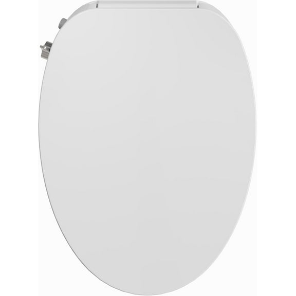 HOROW Elongated Bidet Toilet Seat with Quiet-Close, Non-Electric Bidet Toilet Attachment Fits for T0338W Toilet, Adjustable Nozzles Seat White Side Button Control