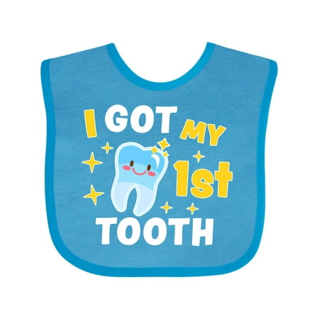 

Inktastic I Got My 1st Tooth with Cute Tooth Baby Boys or Girls Baby Bib