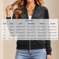thumbnail image 7 of Kukoosong Women's Velvet Bomber Jacket, Long Sleeve Full Zip Up Stand Collar Velour Coat with Pockets, Slim Casual Lightweight Outerwear for Spring Fall Daily Wear, 7 of 7