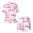 thumbnail image 6 of "Wukai Breast Cancer Pink Ribbons Awareness (2) Women's Pajama Set - Short-Sleeve Top and Shorts with Elastic Waistband and Pockets for Loungewear, Yoga, and Casual Wear-3X-Large, 6 of 8