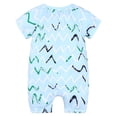 thumbnail image 4 of Penkiiy Toddler Baby Boys Girls Cute Cartoon Pattern Short Sleeve Double Zipper Romper Jumpsuit Baby Sleep and Play Pajamas 6-9 Months Green 2023 Summer Deal, 4 of 9