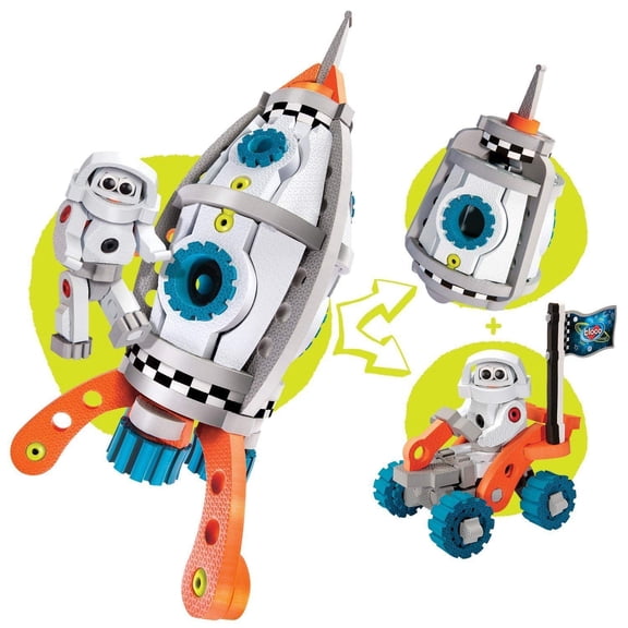 Bloco Toys 3 in 1 Galactic Mission | STEM Toy | Astronaut Spacecraft, Shuttle Rocket | DIY Building Construction Set (210 Pieces)