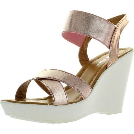 Slingback Cork Wedges - Top Moda Womens Cp-50 Strappy Open Toe Slingback Platform High Wedge Heel Sandals