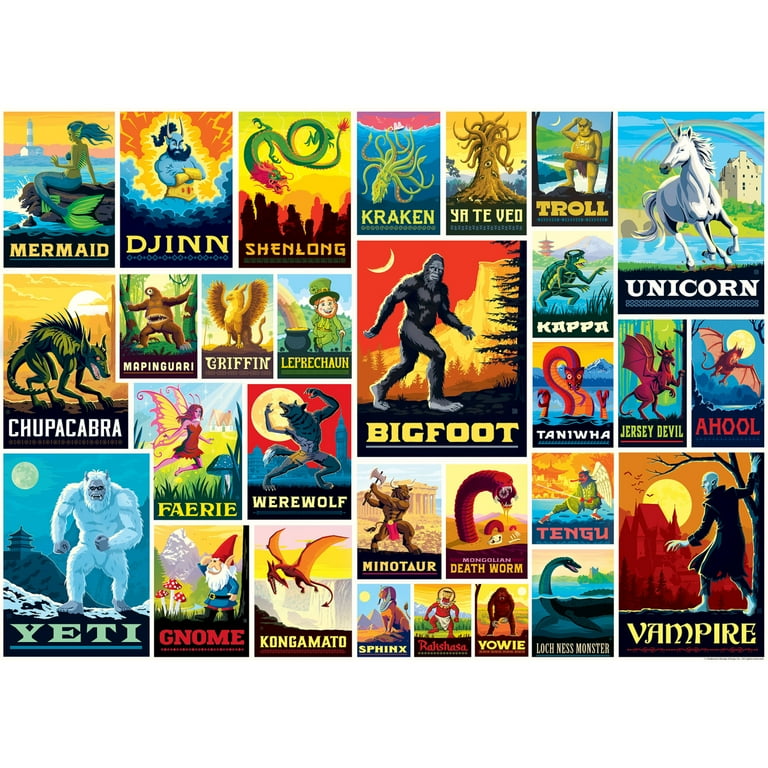 Puzzle Rotondo 1000 Pezzi 'Isola Delle Creature' - Fauna Selvatica Artistica 67,5 Cm - 2