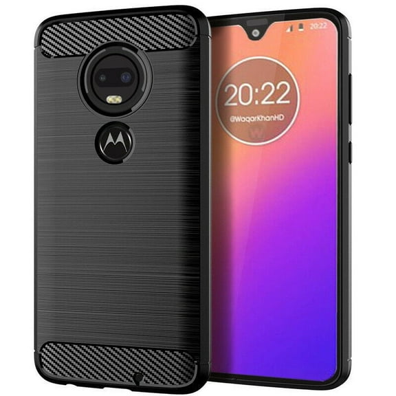 For Motorola Moto G7 Plus Case, Heavy-Duty Shockproof Protective Case Armor Guard Shield, Shock Adsorption, Drop Protection [Black]