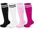 thumbnail image 1 of Medias de fútbol para niños Hryrbay, 4 pares, algodón acolchado, 9-12 años, 1 of 7