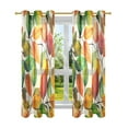 thumbnail image 7 of Yayeee Window Curtains Light Filtering 63"x42" Grommet Panel Pair Home Living Room Decor, Beige Leaves, 7 of 7