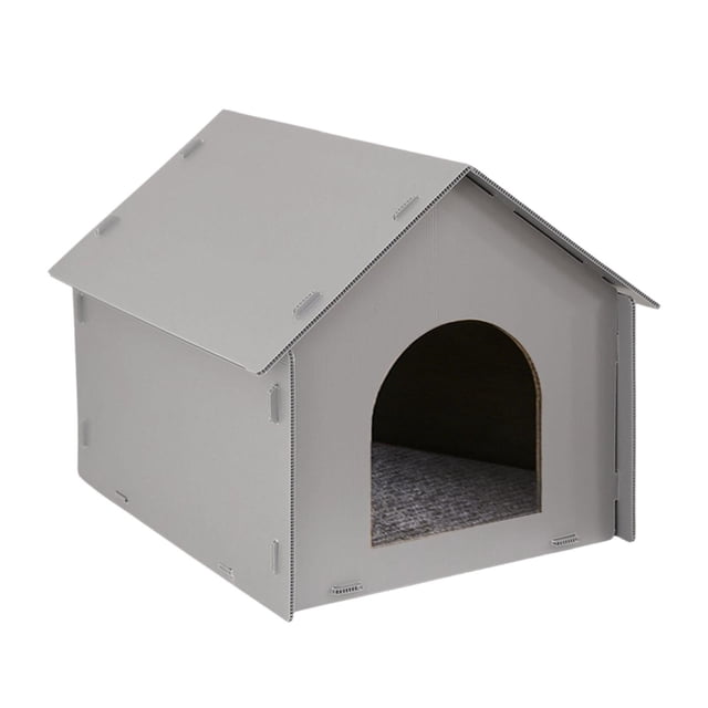 DimyFew Outdoor Cat House Outdoor Cat Shelter Feral Cat Shelter Portable Kitty House Weatherproof Windproof PP Hollow Board Mat Included Suitable for Garden Porch Community Outside Felt mat