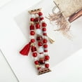 thumbnail image 2 of TECH CIRCLE Boho Bracelets for Apple Watch Series 8/7/SE/6/5/4/3/2/1/SE Women Fashion Cute Handmade Crystal Beads Stretchy Watch Strap for iWatch Bands 38mm 40mm 41mm,Red, 2 of 10