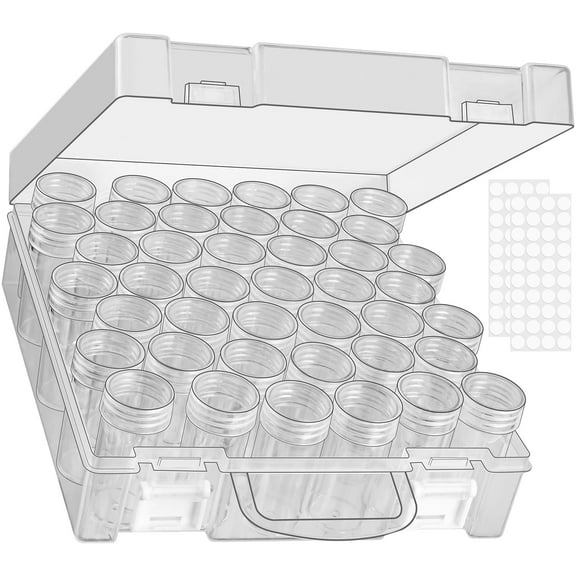 Bead Organizer, Bead Storage Containers, 42 Grids Diamond Painting Storage Containers Transparent Diamond Painting Art Accessories Small Storage Container for Beads Seeds Glitter Rhinestones (1 Pack)