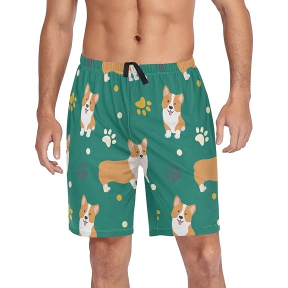 GZHJMY Dog Pajama Pants Short for Men, Lounge Pants Lightweight Men Pajama Bottoms with Drawstring Pockets, Christmas New Year Birthday Gifts, X-Large