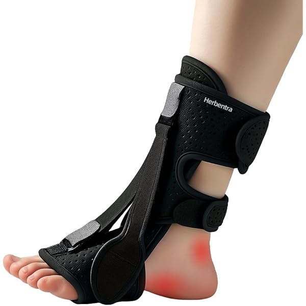 wonima44 Plantar Fasciitis Night Splint | 3 Adjustable Straps for Foot Drop, Achilles Tendonitis & Heel Pain Relief, Day & Night Brace for Men & Women (Black)