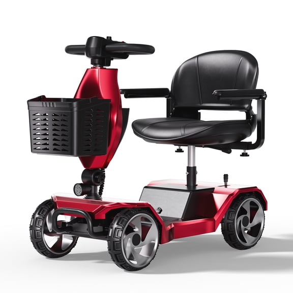 Edcsi Foldable Travel Motorized Scooter & Powered Electric Wheelchair - Durable 4 Wheel Lightweight Mobility Scooter with Seat for Adults/Seniors