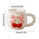 thumbnail image 3 of Taza de café de cerámica con cuchara para oficina o casa, asa cómoda, clásica blanca o beige, 13oz para bebidas calientes o frías, 3 of 6