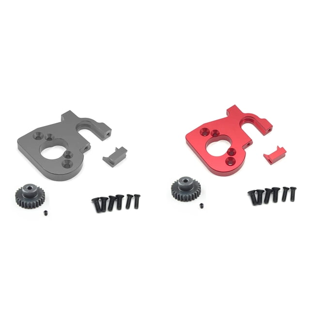2Ensemble Support de Moteur RC avec Engrenage Moteur pour 144001 124019 124018 Pcs de Rechange RC Rouge & Titane