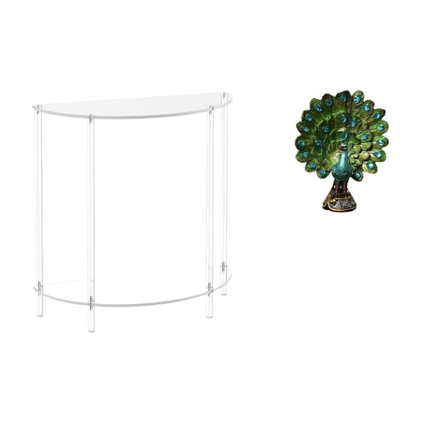Mesita de noche de acrílico,Mesa auxiliar de acrílico transparente Mesa auxiliar transparente en capas,Figura de escritorio,Estante de estatua de pavo real para escritorio,decoración del