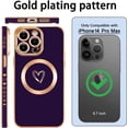 thumbnail image 3 of Magnetic Case for iPhone 14 Pro Max Phone Case for Women, Cute Love Heart Soft Magsafe Case, Raised Full Camera Lens Protection for iPhone 14 Pro Max Phone Case Magsafe (6.7")-Deep Purple, 3 of 12