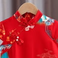 thumbnail image 4 of Ruyang Girls Floral Gheongsam Chinese Traditional Dress Kids Modern Sleeveless New Year Qipao Princess Tassels Outfits Trendy Skirt, 4 of 7