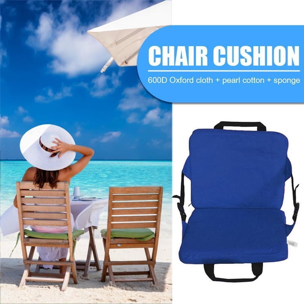 Silla De Cojín Al Aire Libre Cojín al aire libre Silla Camping Playa Cojín de asiento plegable con respaldo (Azul)