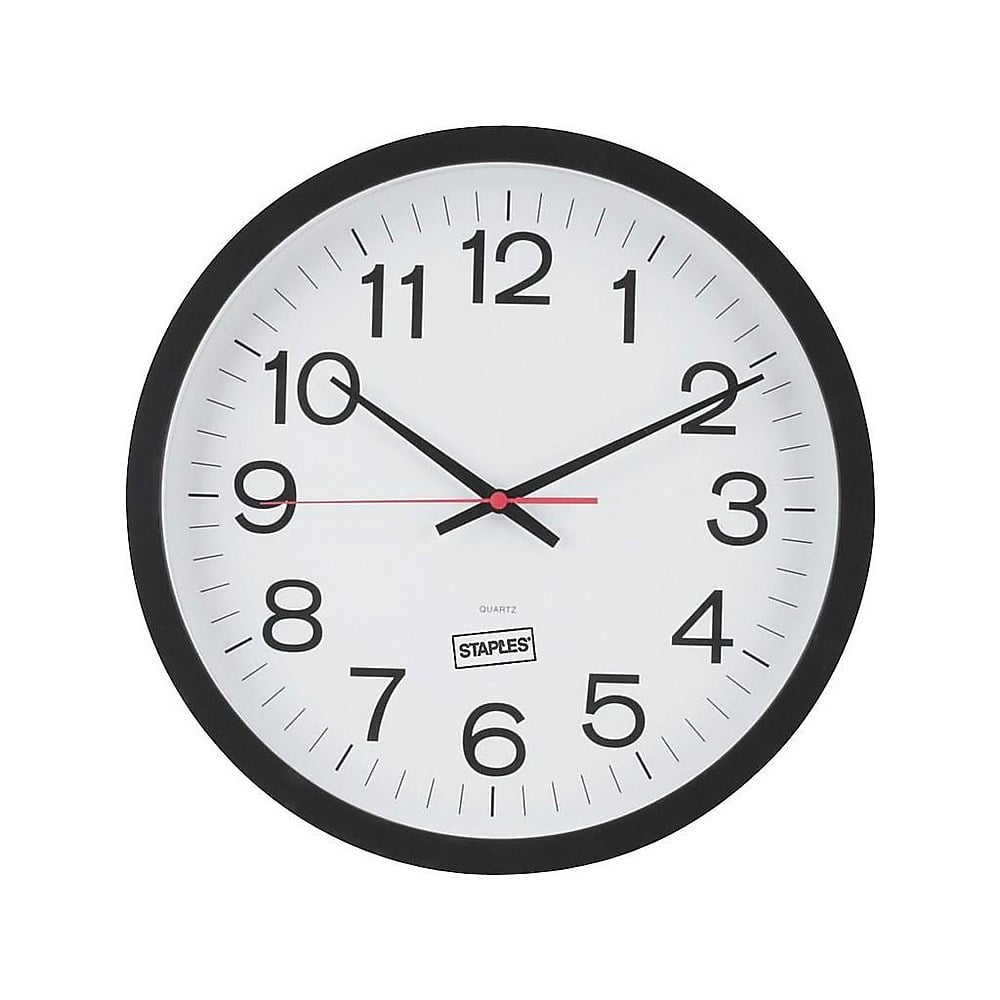 Staples Wall Clock Plastic 14" Dia. (18380) 812295