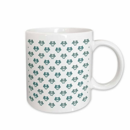 

3dRose Teal Blue Owls - Cute and Whimsical Art - Birds Ceramic Mug 15-ounce