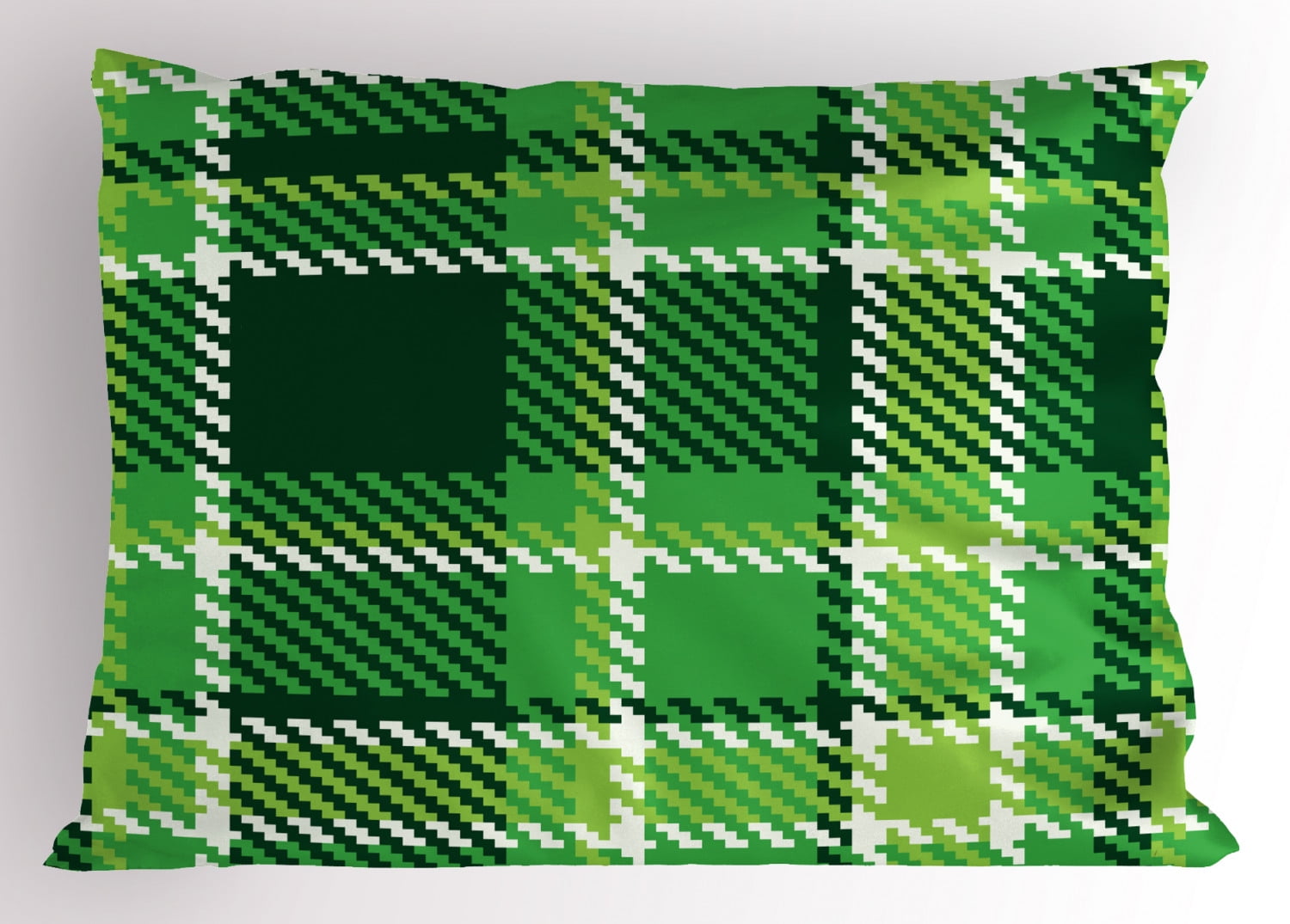 Checkered Pillow Sham Old Fashioned Irish British Tile Mosaic in