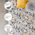 thumbnail image 5 of Vianney Estonia Full Size Lightweight Fleece Blanket with Grey and Yellow Leaf Design on White Background - Ultra Soft Year-Round Comfort and Cozy Warmth for Bed or Couch, 5 of 5