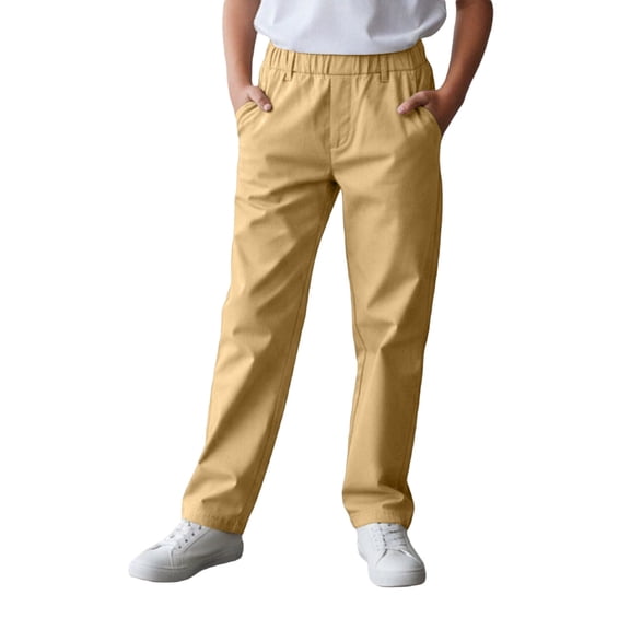 oqasdz Boys Cargo Jogger Pants with Multiple Pockets Elastic Waist Athletic Trousers for Kids Youth Versatile Casual Dailywear