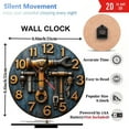 thumbnail image 3 of Vintage Tool Clock Wall Decor 10-Inch Silent Wooden Wall Clock, Battery Operated (AA Batteries Not Included), Artistic Home Decor, 3 of 7