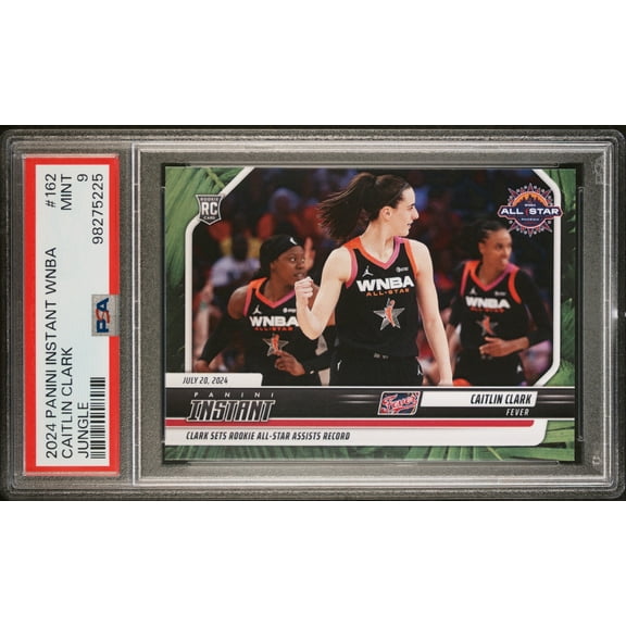PSA 9 Caitlin Clark 2024 Panini Instant #162 Jungle Jersey #22 of 25 Rookie Card Indiana Fever