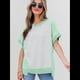 thumbnail image 4 of Camisetas de Corta con Cuello Redondo y Bloques de Color para Mujer, Conjuntos Casuales de Verano de Gran Tamaño Verde S, 4 of 6