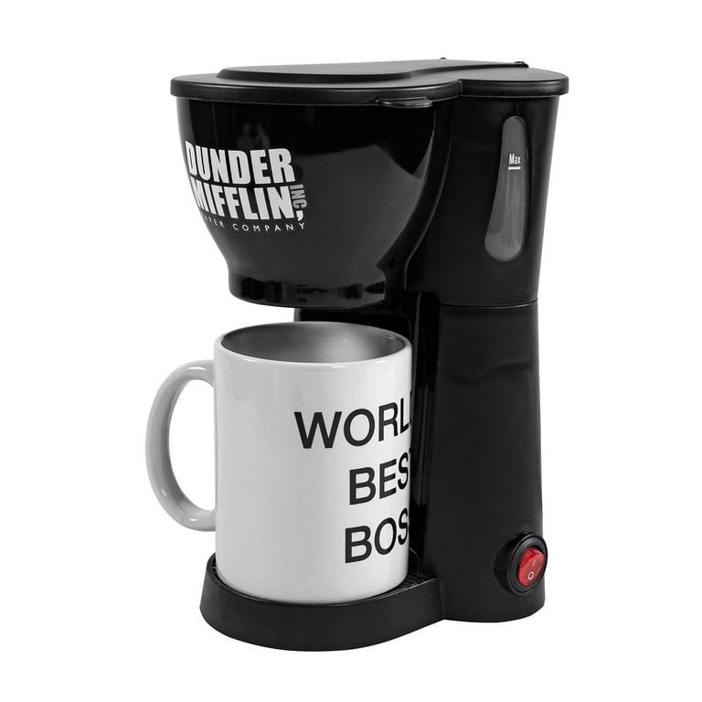 Uncanny Brands The Office Single Cup Coffee Maker with Mug- from Dunder Mifflin