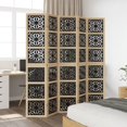 5piece room divider brown and black solid wood Paulownia