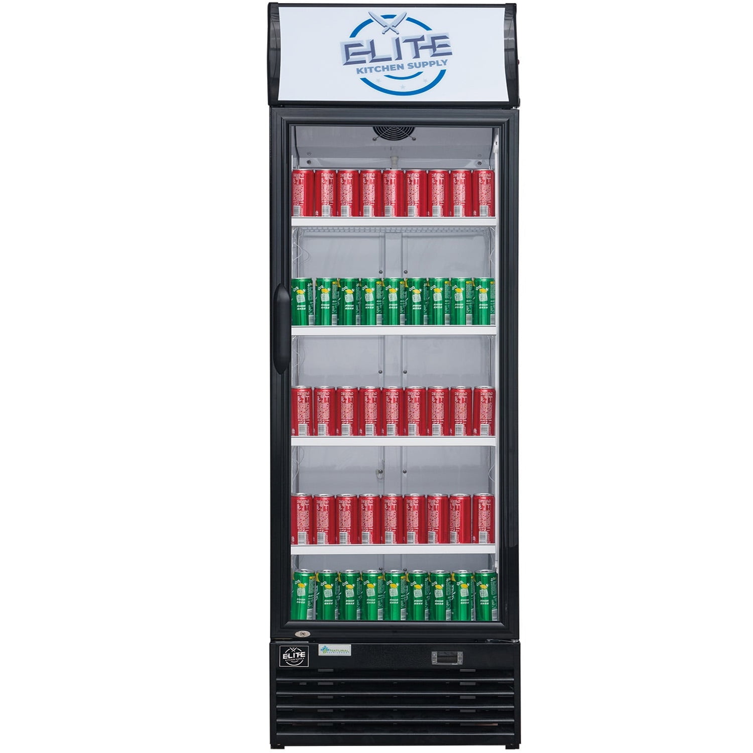 25 in. Single Tempered Glass Door Beverage Refrigerator, 11.47 Cu. Ft. NSF Commercial Cooler