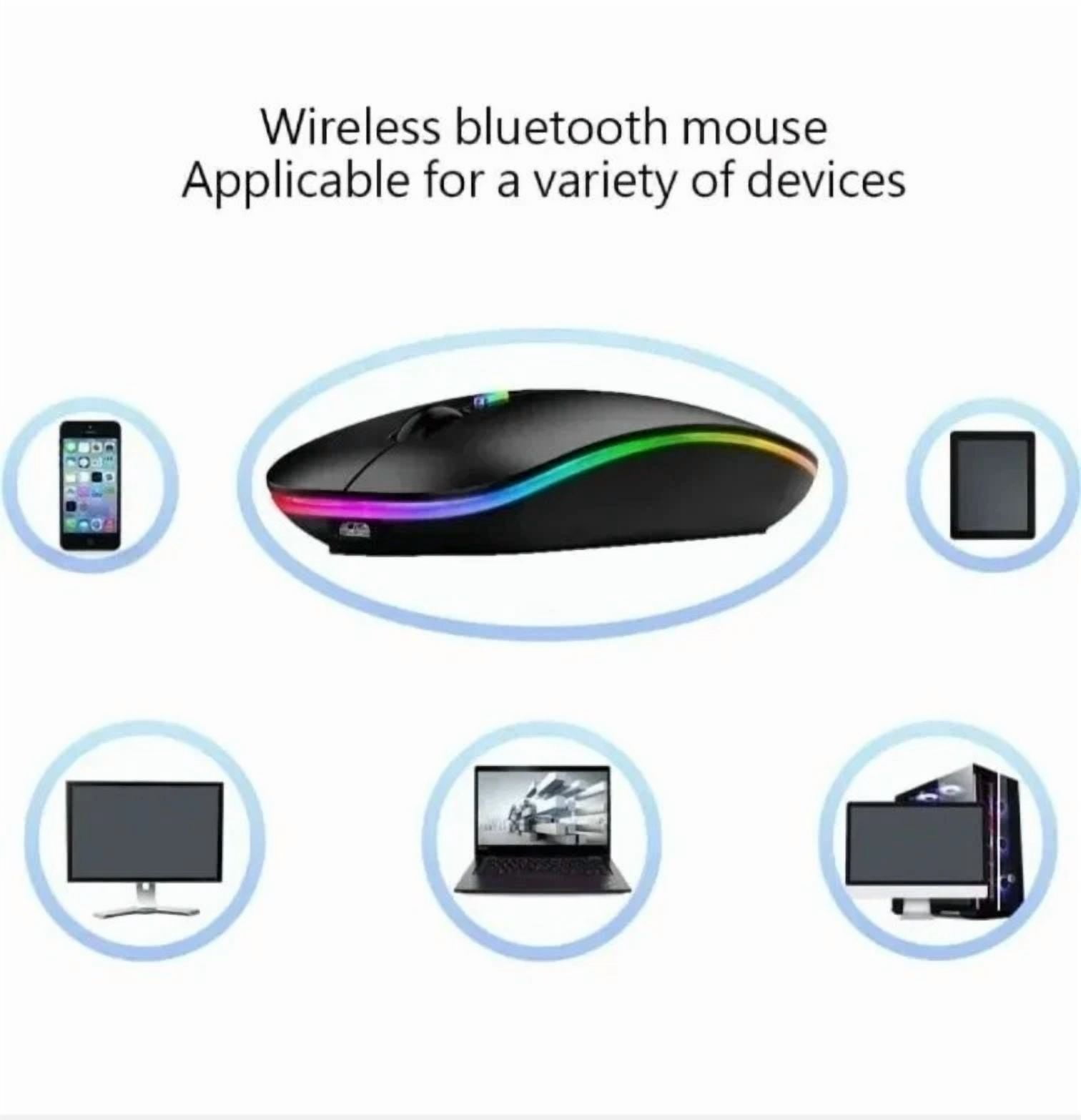 Wireless Bluetooth Dual Mode Mouse Rgb Rechargeable Mice For Computer Laptop