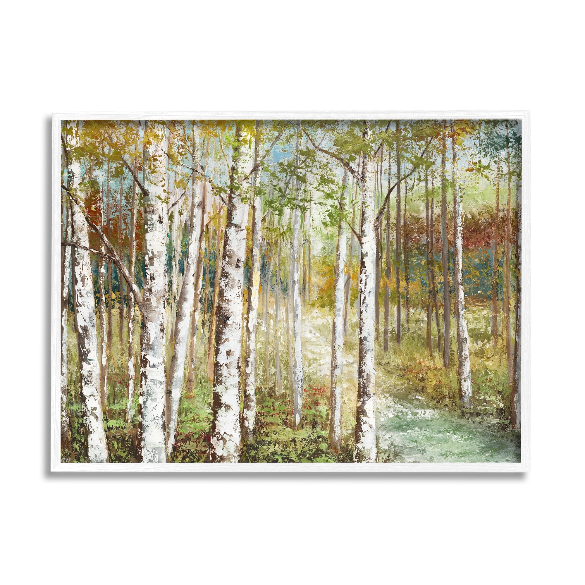 Stupell Industries Birch Orchard Grove Hiking Path Passage Impressionist Painting,20 x 16, Design by Nan