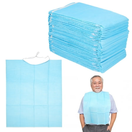 

Hims 30Pcs Practical Elders Towels Portable Waterproof Feeding Bibs (Sky-blue)