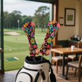 thumbnail image 3 of Uorisanigo Golf Club Head Covers, Ethnic Floral Golf Club Driver, Fairway Wood and Hybrid Headcover, PU Leather Design, Soft Fabric Accessories Gifts for Women, Set of 3, 3 of 7