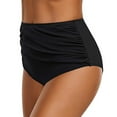 thumbnail image 5 of pxiakgy tankini bathing suits for women women high waist ruched bikini bottoms tummy control swimsuit briefs pants black + l, 5 of 9