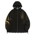 thumbnail image 2 of Pejock Men's Reversible Flannel Shirt Jacket, Double Sided Plaid Hooded Coat, Long Sleeve Casual Outerwear for Spring Fall Daily Wear, 2 of 9