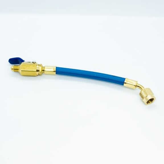 Yellow Jacket 1/4 inch Male Ball Valve to 5/16 inch Female FlexFlow Hose (Blue) - 29211