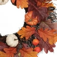 thumbnail image 3 of Couronne d'automne avec des citrouilles oranges et des feuilles, 3 of 5