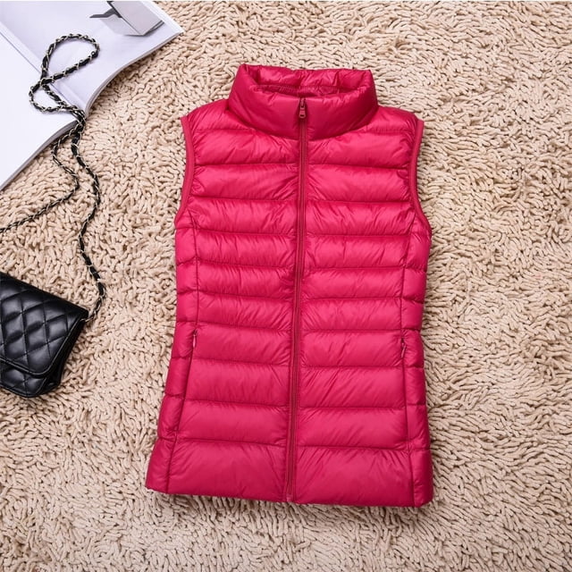 Chaqueta de plumón ligera de otoño e invierno, chaleco de cuello alto para mujer coreana, chaleco de plumón de gran tamaño, forro versátil