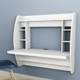 thumbnail image 4 of Zimtown Wall Mounted Computer Desk Floating Office Home PC Table with Storage Shelf White, 4 of 7