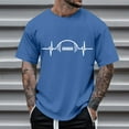 thumbnail image 2 of Sngxgn Shirt Men T-Shirt Summer Street Fashion Casual Short Sleeve Tees(Blue,XXXL), 2 of 5