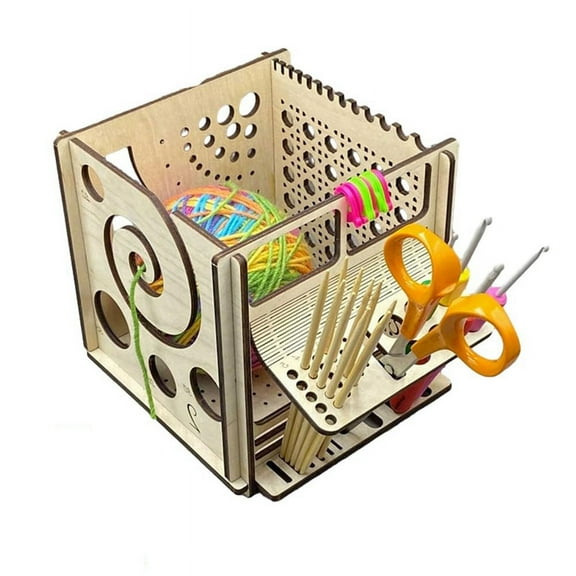 All-In-1 Wooden Yarn Bowl Multifunctional Knitting Tool, Multi Bowl, Storage Organizer Accessories