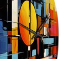thumbnail image 3 of Designart « Blue Orange Mid Century modern Reflections II » Horloge Murale Surdimensionnée Mi-Siècle, 3 of 6