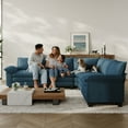 thumbnail image 4 of LINSY HOME Modern Sofa Modular Sectional Cloud Couch, 4-Seater Corduroy Deep Seat Sofa for Living Room, Bedroom and Apartment, Blue, 4 of 7